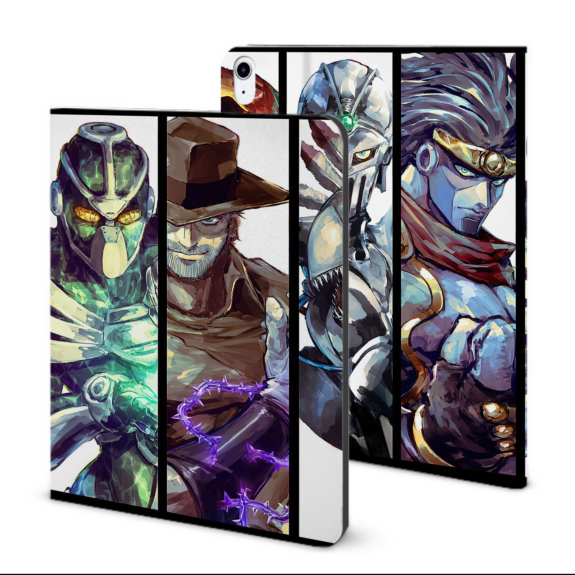 （画像用） ジョジョの奇妙な冒険 JoJo's Bizarre Adventure IPad ケース ブック型 PUレザー TPU 耐衝撃 軽量 薄型 ペン収納なし 全面保護 IPad 各モデル対応